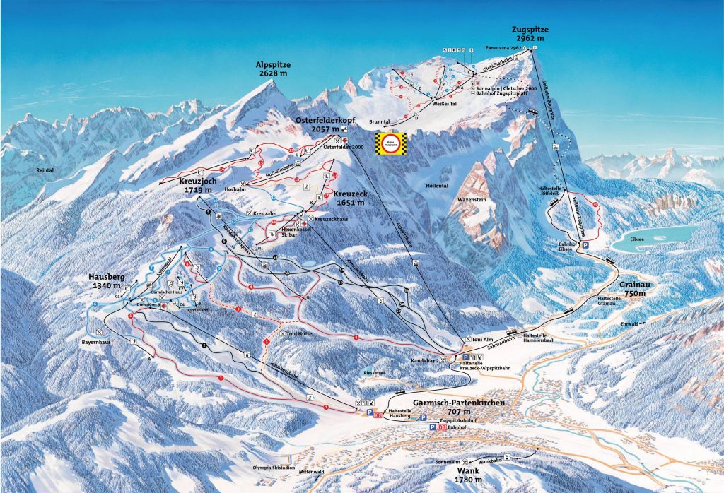 Zugspitze Classic Ski Area Trail Map
