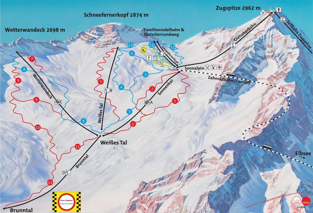 Zugspitze Ski Resort Trail Map